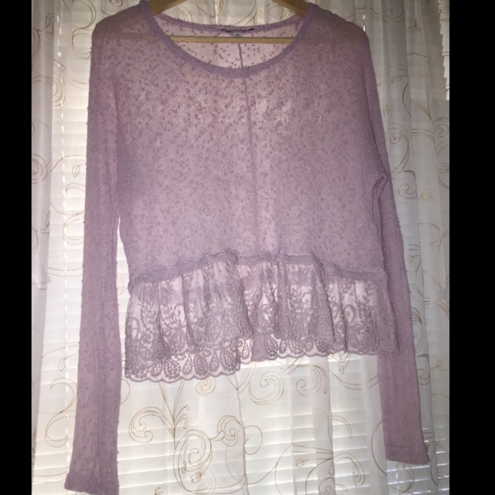 American Eagle lavender long sleeve shirt